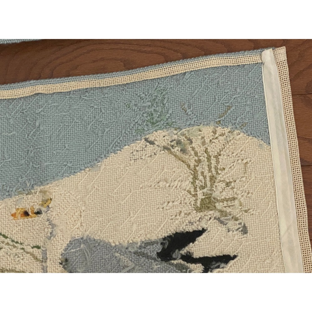 Vintage Needlepoint Seagull Directors Chair Cover Set Coastal Beach Nautical - Picture 10 of 10